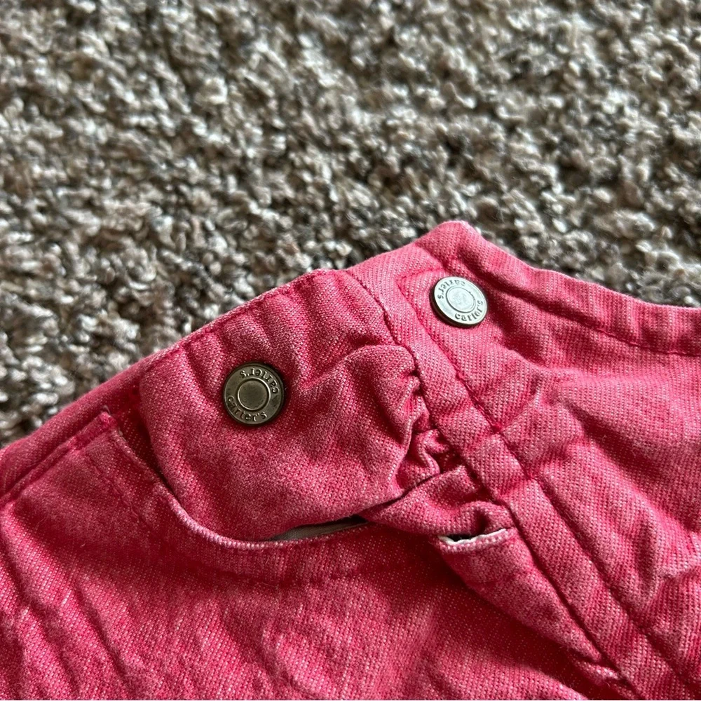Vintage 90s Carter’s toddler girls 18 months pink flower button overalls